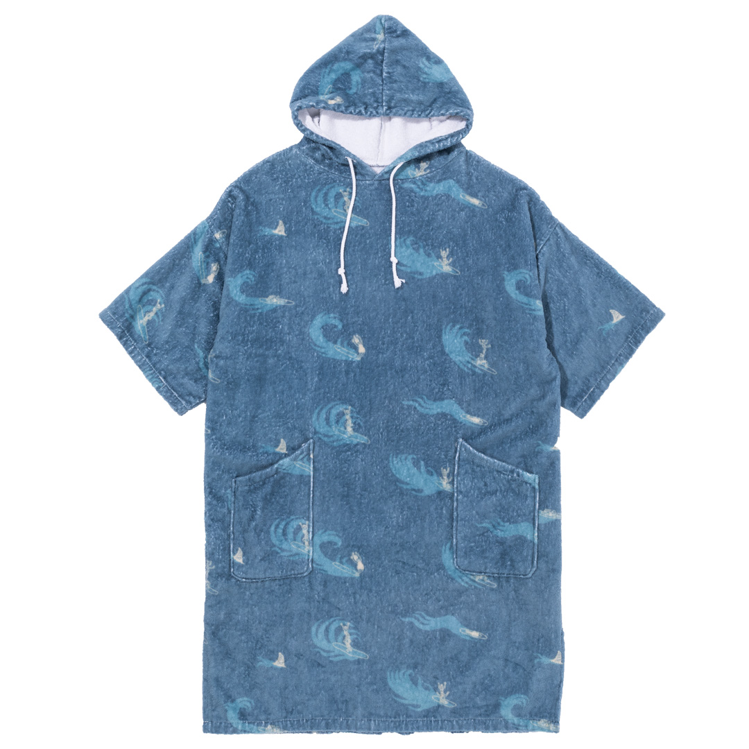 POLER CHANGING PONCHO / BLUE / BEIGE